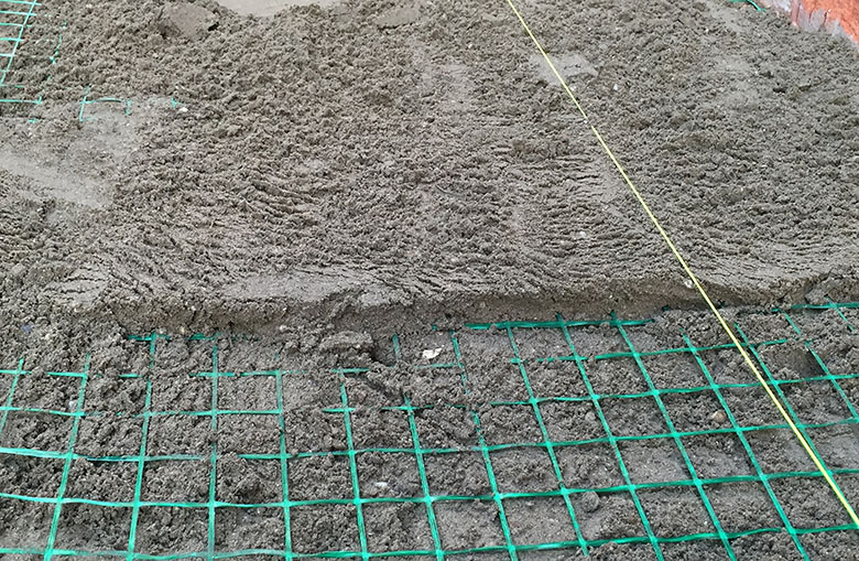 Fiber mesh concrete